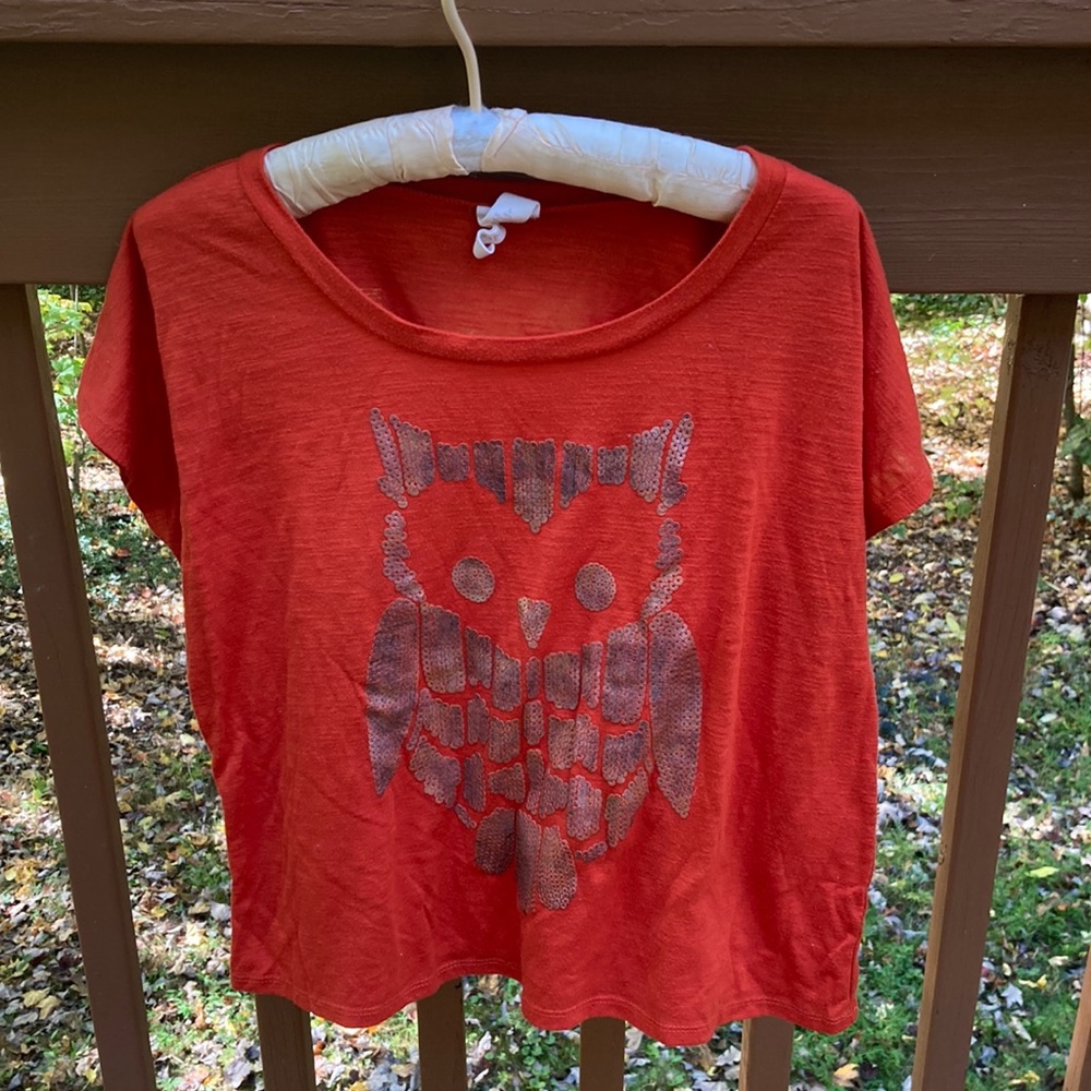 Red Camel orange owl T-shirt